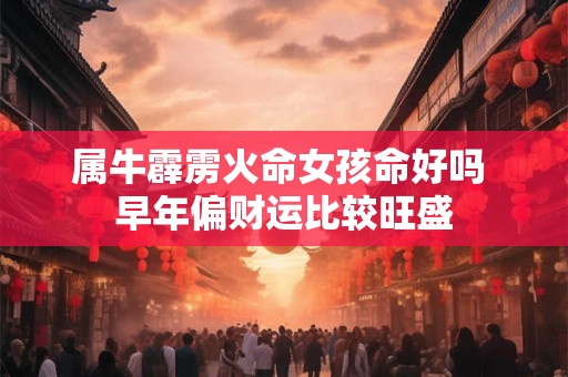 属牛霹雳火命女孩命好吗 早年偏财运比较旺盛 属牛霹雳火命女孩命好吗 早年偏财运比较旺盛