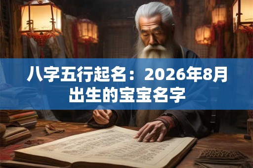 八字五行起名:2026年8月出生的宝宝名字 八字五行起名:2026年8月出生的宝宝名字