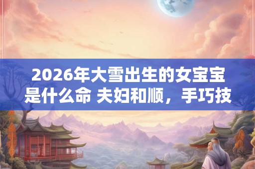 2026年大雪出生的女宝宝是什么命 夫妇和顺,手巧技艺多 2026年大雪出生的女宝宝是什么命 夫妇和顺,手巧技艺多