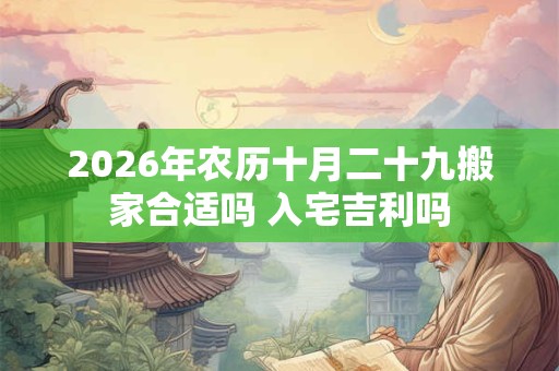 2026年农历十月二十九搬家合适吗 入宅吉利吗 2026年农历十月二十九搬家合适吗 入宅吉利吗