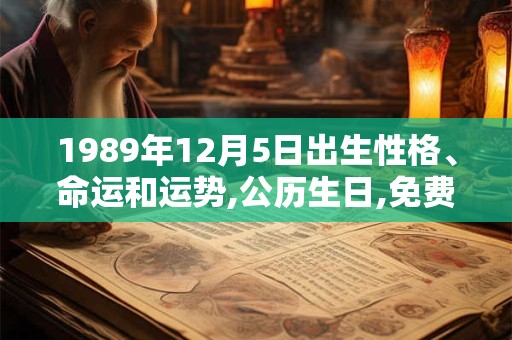 1989年12月5日出生性格、命运和运势,公历生日,免费算命