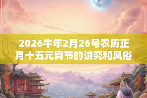 2026牛年2月26号农历正月十五元宵节的讲究和风俗习惯