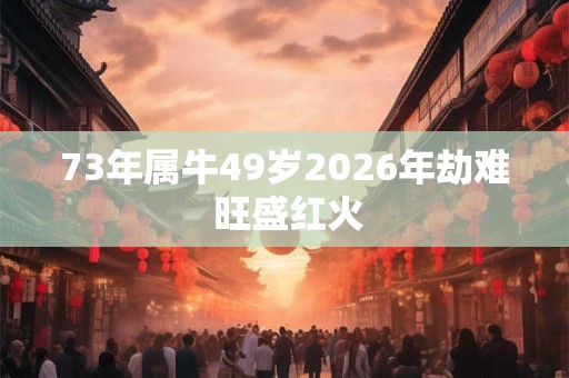 73年属牛49岁2026年劫难 旺盛红火 73年属牛49岁2026年劫难 旺盛红火
