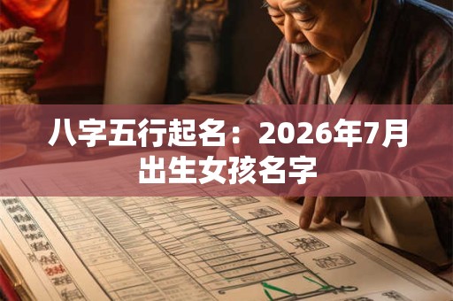 八字五行起名:2026年7月出生女孩名字 八字五行起名:2026年7月出生女孩名字