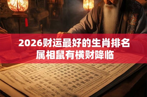 2026财运最好的生肖排名 属相鼠有横财降临 2026财运最好的生肖排名 属相鼠有横财降临
