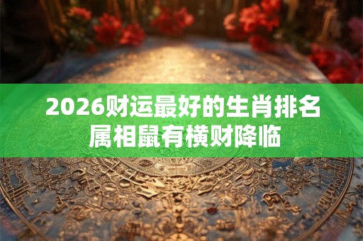 2026财运最好的生肖排名 属相鼠有横财降临