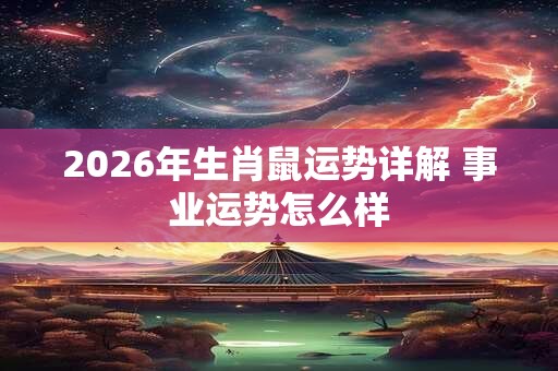 2026年生肖鼠运势详解 事业运势怎么样 2026年生肖鼠运势详解 事业运势怎么样