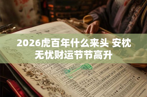 2026虎百年什么来头 安枕无忧财运节节高升