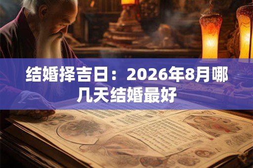 结婚择吉日:2026年8月哪几天结婚最好 结婚择吉日:2026年8月哪几天结婚最好