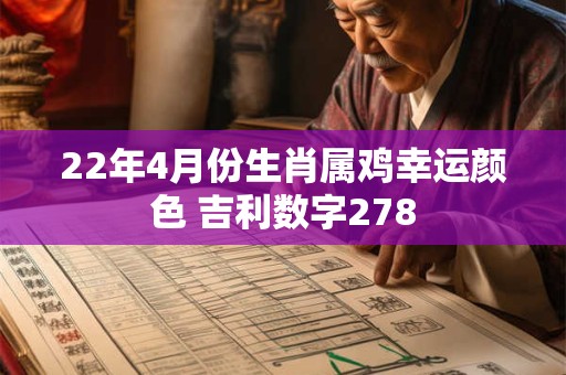 22年4月份生肖属鸡幸运颜色 吉利数字278