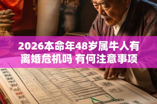 2026本命年48岁属牛人有离婚危机吗 有何注意事项 2026本命年48岁属牛人有离婚危机吗 有何注意事项