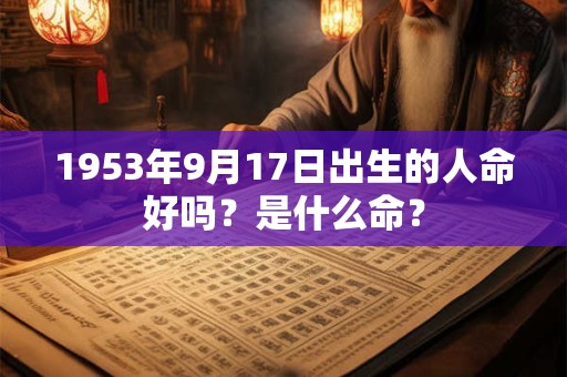 1953年9月17日出生的人命好吗?是什么命? 1953年9月17日出生的人命好吗?是什么命?