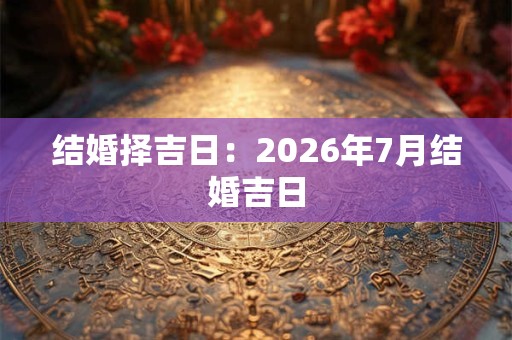 结婚择吉日:2026年7月结婚吉日 结婚择吉日:2026年7月结婚吉日