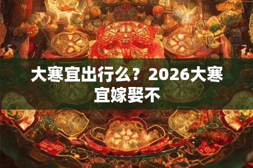 大寒宜出行么？2026大寒宜嫁娶不
