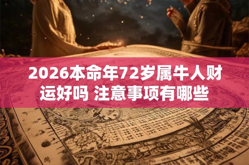 2026本命年72岁属牛人财运好吗 注意事项有哪些 2026本命年72岁属牛人财运好吗 注意事项有哪些
