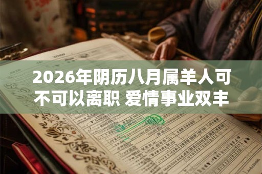 2026年阴历八月属羊人可不可以离职 爱情事业双丰收 2026年阴历八月属羊人可不可以离职 爱情事业双丰收