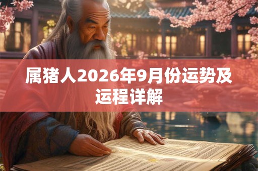 属猪人2026年9月份运势及运程详解 属猪人2026年9月份运势及运程详解