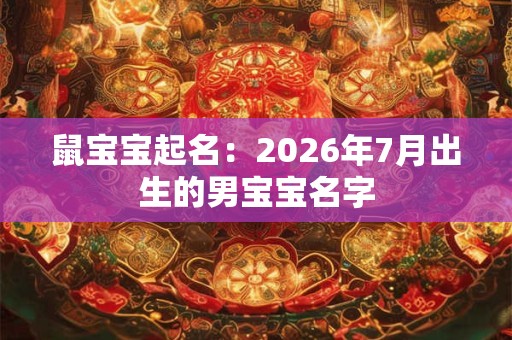 鼠宝宝起名：2026年7月出生的男宝宝名字