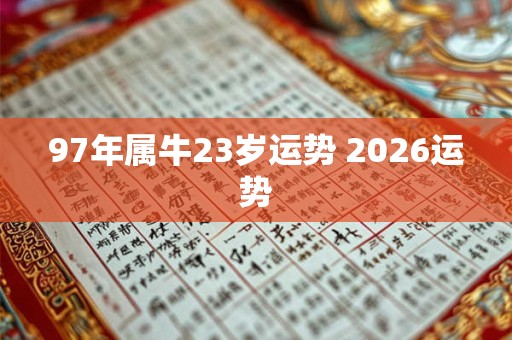 97年属牛23岁运势 2026运势 97年属牛23岁运势 2026运势