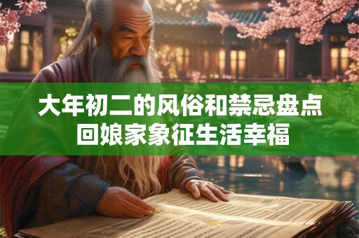 大年初二的风俗和禁忌盘点 回娘家象征生活幸福