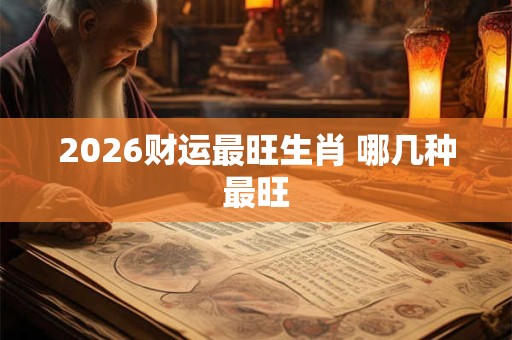 2026财运最旺生肖 哪几种最旺