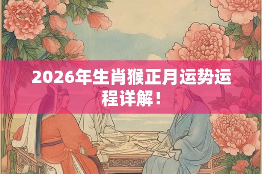 2026年生肖猴正月运势运程详解! 2026年生肖猴正月运势运程详解!
