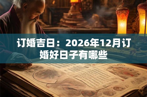 订婚吉日:2026年12月订婚好日子有哪些 订婚吉日:2026年12月订婚好日子有哪些