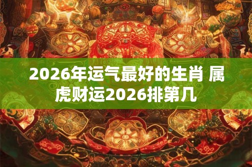 2026年运气最好的生肖 属虎财运2026排第几 2026年运气最好的生肖 属虎财运2026排第几