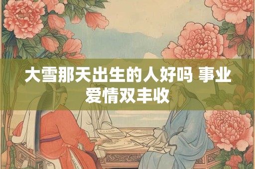 大雪那天出生的人好吗 事业爱情双丰收 大雪那天出生的人好吗 事业爱情双丰收