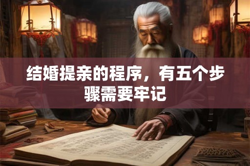 结婚提亲的程序，有五个步骤需要牢记