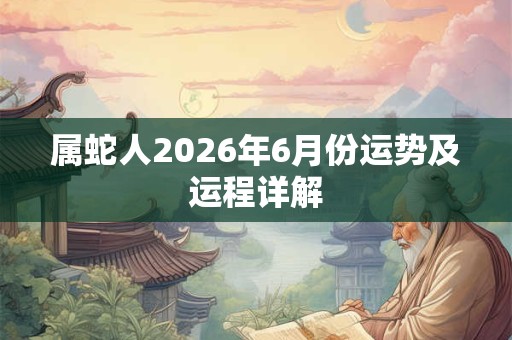 属蛇人2026年6月份运势及运程详解 属蛇人2026年6月份运势及运程详解