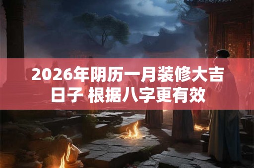 2026年阴历一月装修大吉日子 根据八字更有效