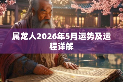 属龙人2026年5月运势及运程详解 属龙人2026年5月运势及运程详解