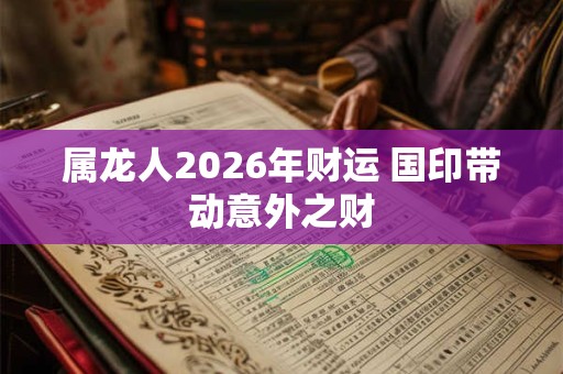 属龙人2026年财运 国印带动意外之财 属龙人2026年财运 国印带动意外之财