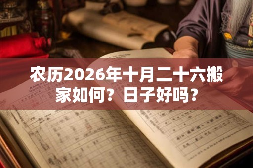 农历2026年十月二十六搬家如何?日子好吗? 农历2026年十月二十六搬家如何?日子好吗?