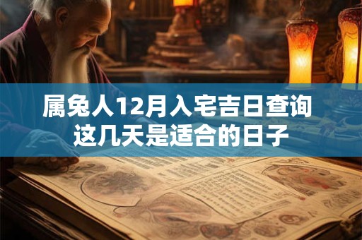 属兔人12月入宅吉日查询 这几天是适合的日子