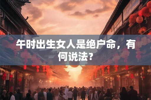 午时出生女人是绝户命,有何说法? 午时出生女人是绝户命,有何说法?