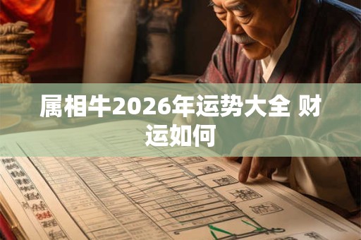 属相牛2026年运势大全 财运如何 属相牛2026年运势大全 财运如何