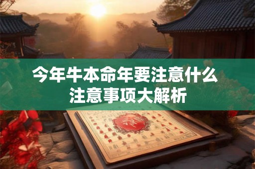 今年牛本命年要注意什么 注意事项大解析