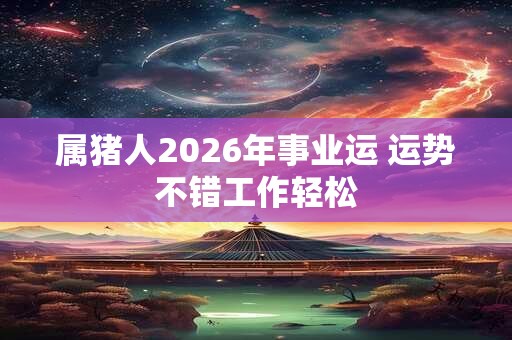 属猪人2026年事业运 运势不错工作轻松 属猪人2026年事业运 运势不错工作轻松