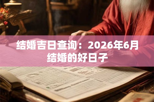 结婚吉日查询:2026年6月结婚的好日子 结婚吉日查询:2026年6月结婚的好日子