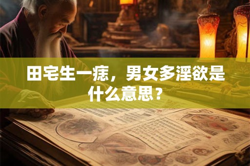 田宅生一痣,男女多淫欲是什么意思? 田宅生一痣,男女多淫欲是什么意思?