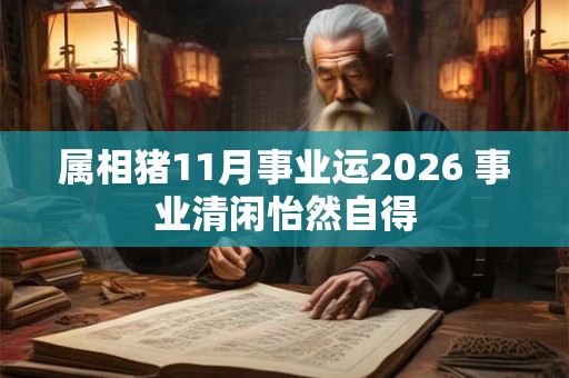 属相猪11月事业运2026 事业清闲怡然自得 属相猪11月事业运2026 事业清闲怡然自得