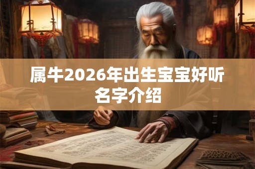 属牛2026年出生宝宝好听名字介绍