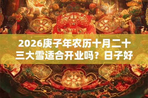 2026庚子年农历十月二十三大雪适合开业吗?日子好吗 2026庚子年农历十月二十三大雪适合开业吗?日子好吗