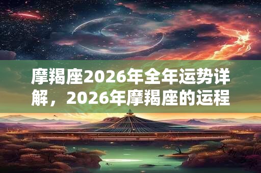 摩羯座2026年全年运势详解,2026年摩羯座的运程完整版 摩羯座2026年全年运势详解,2026年摩羯座的运程完整版