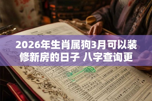 2026年生肖属狗3月可以装修新房的日子 八字查询更精准