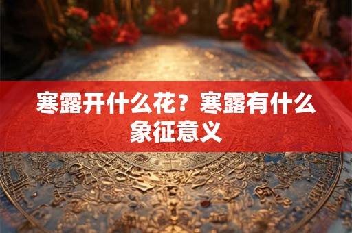 寒露开什么花？寒露有什么象征意义
