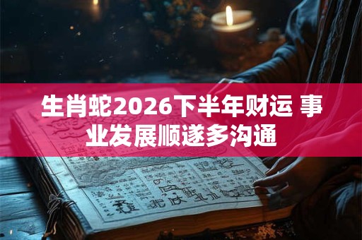 生肖蛇2026下半年财运 事业发展顺遂多沟通 生肖蛇2026下半年财运 事业发展顺遂多沟通