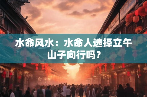 水命风水：水命人选择立午山子向行吗？